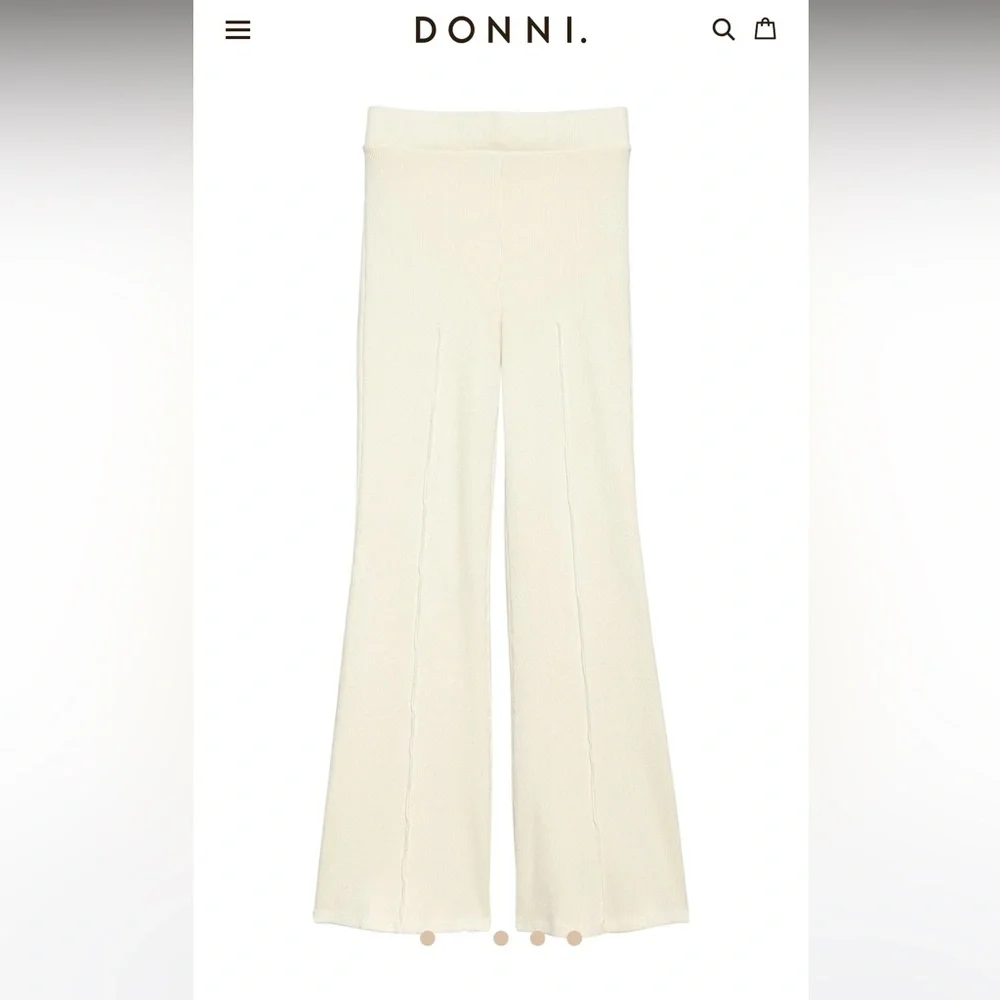 DONNI The Rib Kick Flare in Crème NWT - Picture 5 of 8